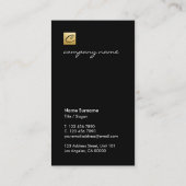 Luxe goudkalligrafie minimalistisch zwart - vertic visitekaartje (Achterkant)