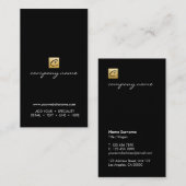 Luxe goudkalligrafie minimalistisch zwart - vertic visitekaartje (Voorkant / Achterkant)