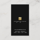 Luxe goudkalligrafie minimalistisch zwart - vertic visitekaartje (Voorkant)