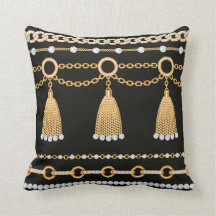 Luxe goudketting - zwart gouden parels