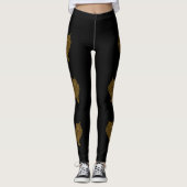 Luxe goudkleurige metalen foliekat leggings (Voorkant)