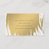 Luxe goudkleurige zwarte witte moderne tekst visitekaartje (Achterkant)