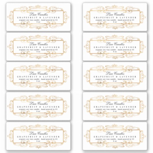 Luxe goudkoortsrillingen elegant wit product sticker (Voorkant)