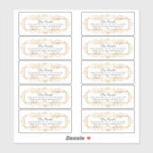 Luxe goudkoortsrillingen elegant wit product sticker (Vel)