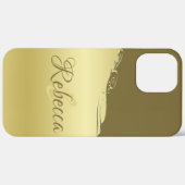 Luxe goudmetalen decoratie op militair goud Case-Mate iPhone case (Achterkant / Rechts)
