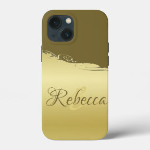 Luxe goudmetalen decoratie op militair goud Case-Mate iPhone case