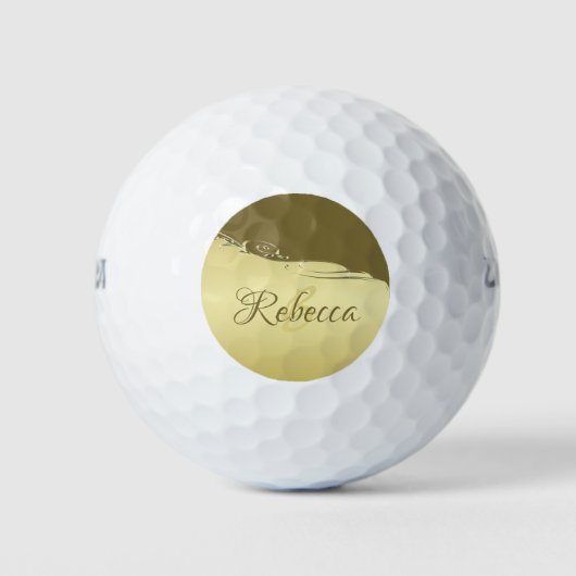 Luxe goudmetalen decoratie op militair goud golfballen (Voorkant)