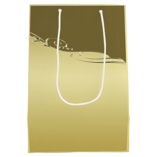 Luxe goudmetalen decoratie op militair goud medium cadeauzakje (Achterkant)