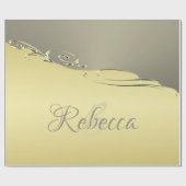 Luxe goudmetalen decoratief op goud en zilver cadeaupapier (Vlak)