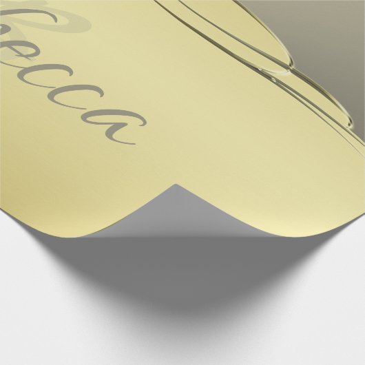 Luxe goudmetalen decoratief op goud en zilver cadeaupapier (Hoek)