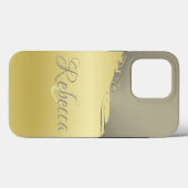 Luxe goudmetalen decoratief op goud en zilver Case-Mate iPhone case (Achterkant (horizontaal))