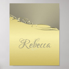 Luxe goudmetalen decoratief op goud en zilver poster