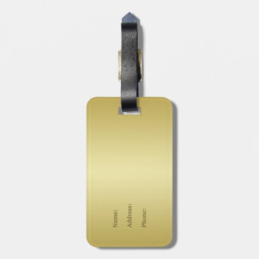 Luxe goudmetalen decoratief op militair goud; bagagelabel (Achterkant verticaal)