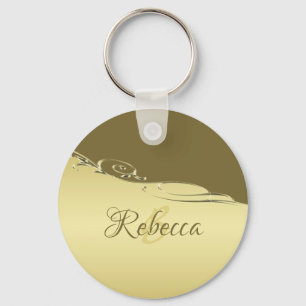 Luxe goudmetalen decoratief op militair goud; sleutelhanger