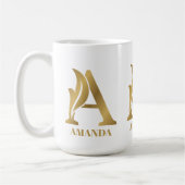 Luxe goudmonogram letter A douanenaam Koffiemok (Links)