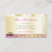 Luxe goudroze Paarse mousserende glitter Voeg Logo Visitekaartje (Achterkant)