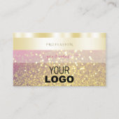 Luxe goudroze Paarse mousserende glitter Voeg Logo Visitekaartje (Voorkant)