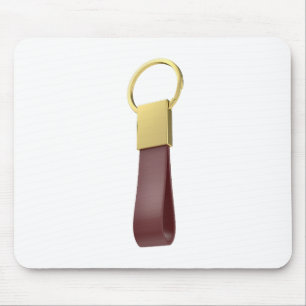 Luxe goudsleutelhanger met lederen riem muismat