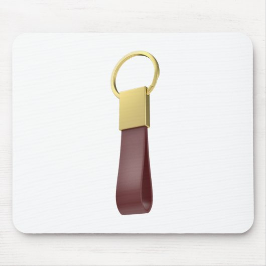 Luxe goudsleutelhanger met lederen riem muismat (Voorkant)