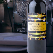 Luxe goudsnowflakes en sterkerst wijn etiket