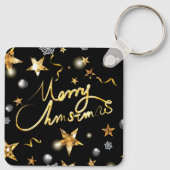 Luxe goudsterren met laag bereik - Zwarte metalen  Sleutelhanger (Achterkant)