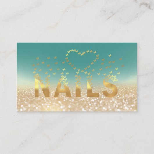 Luxe goudvlinders logo visitekaartje (Voorkant)