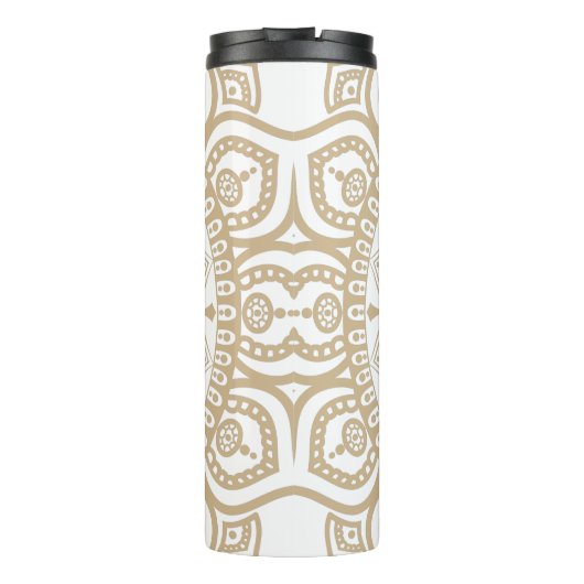 Luxe goudwit Mandala herinnert aan Meditation Thermosbeker (Achterkant)