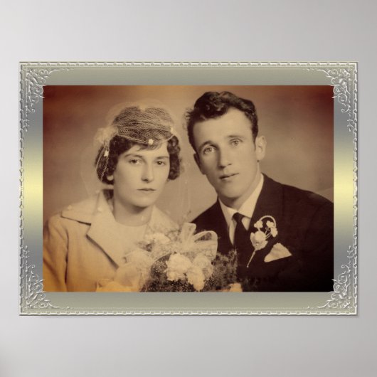 Luxe goudzilver lijst op maat poster (Voorkant)