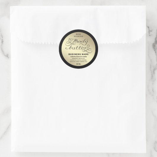 Luxe goudzwart script, label body (Tas)