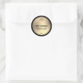 Luxe goudzwarte zuskaars ronde sticker (Tas)