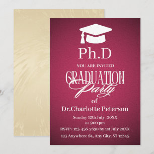 Luxe Gradiënt PhD Afstudeerfeest Kaart