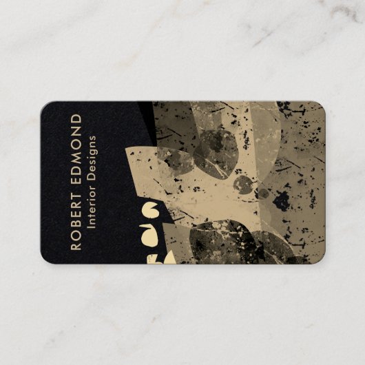 Luxe grafische gouden artistieke unieke Abstracte Visitekaartje (Voorkant)