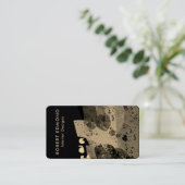 Luxe grafische gouden artistieke unieke Abstracte Visitekaartje (Staand voorkant)