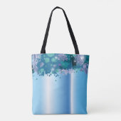 Luxe grafische kunst Modern Glam Blue Metallic Tote Bag (Achterkant)