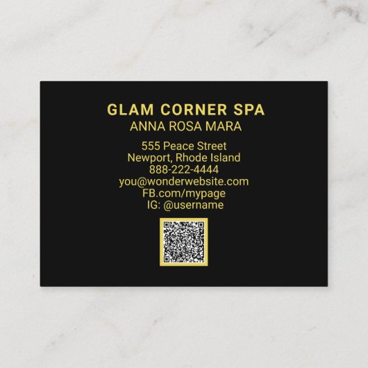 *~* Luxe gram Rainbow QR Glitter Bling Beauty Visitekaartje (Achterkant)