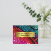 *~* Luxe gram Rainbow QR Glitter Bling Beauty Visitekaartje (Staand voorkant)