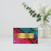 *~* Luxe gram Rainbow QR Glitter Glitz Beauty Visitekaartje (Staand voorkant)