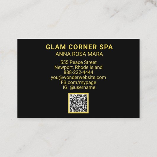 *~* Luxe gram Rainbow QR Glitter Glitz Beauty Visitekaartje (Achterkant)