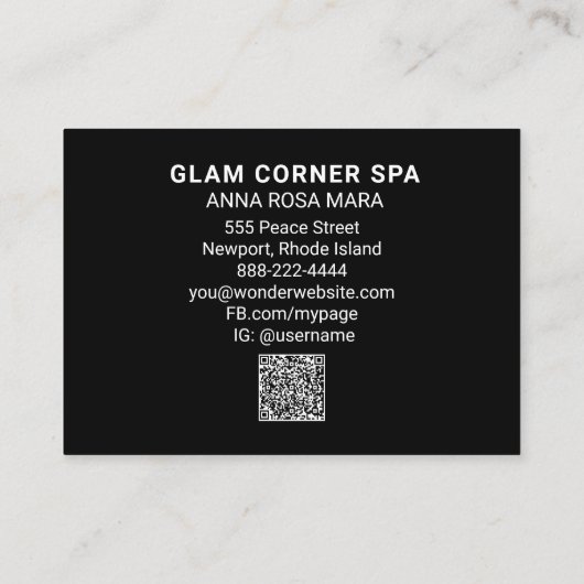 *~* Luxe gram Rainbow QR Glitter Glitz Beauty Visitekaartje (Achterkant)