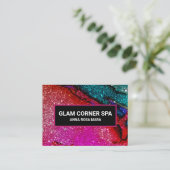 *~* Luxe gram Rainbow QR Glitter Glitz Beauty Visitekaartje (Staand voorkant)