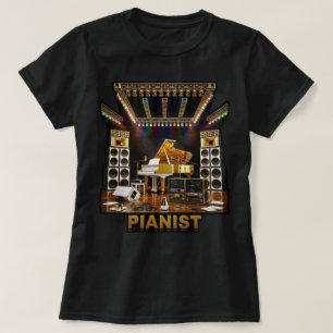 Luxe Grand Piano Kunst voor Pianisten Piano Speler T-shirt