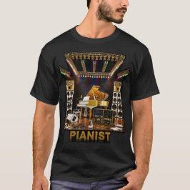 Luxe Grand Piano Kunst voor Pianisten Piano Speler T-shirt