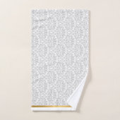 LUXE GRAY  FLORAL GOLD BATH TOWEL SET BAD HANDDOEK (Handdoek)