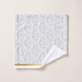 LUXE GRAY  FLORAL GOLD BATH TOWEL SET BAD HANDDOEK (Wasdoekje)