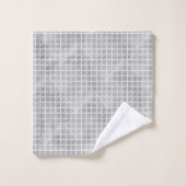 LUXE GRAY GRID PATROON HAMPTON TOWEL SET BAD HANDDOEK (Wasdoekje)