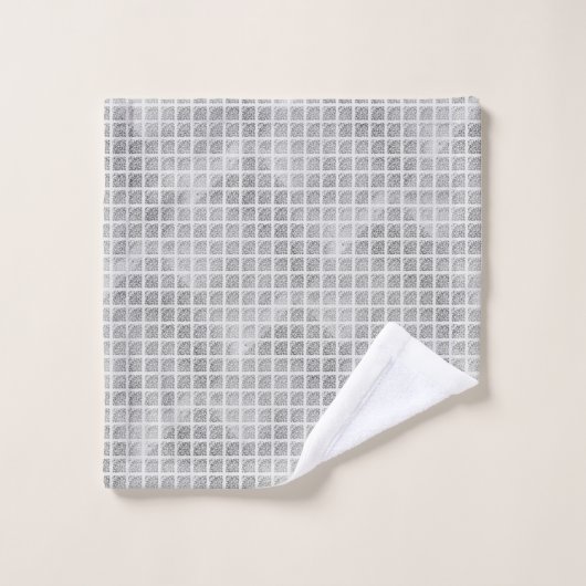 LUXE GRAY GRID PATROON HAMPTON TOWEL SET BAD HANDDOEK (Wasdoekje)