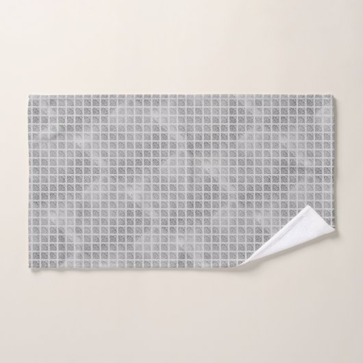 LUXE GRAY GRID PATROON HAMPTON TOWEL SET BAD HANDDOEK (Handdoek)