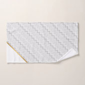 LUXE GRAY WHITE CHEVRON GOLD BATH TOWEL SET BAD HANDDOEK (Handdoek)