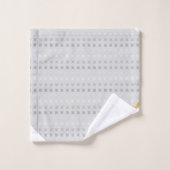 LUXE GRAY WHITE SQUARE PATROON TOWEL SET BAD HANDDOEK (Wasdoekje)