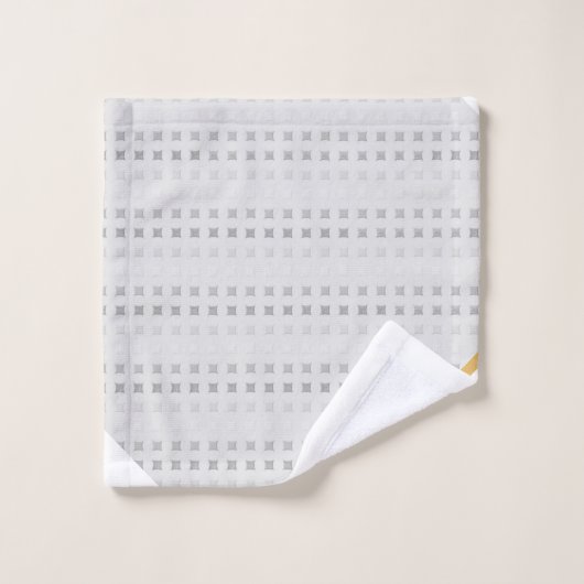 LUXE GRAY WHITE SQUARE PATROON TOWEL SET BAD HANDDOEK (Wasdoekje)